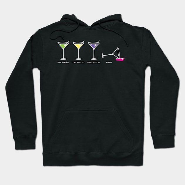 One Two Three Martini Floor for Martini Lovers Cocktail Fans Hoodie by c1337s